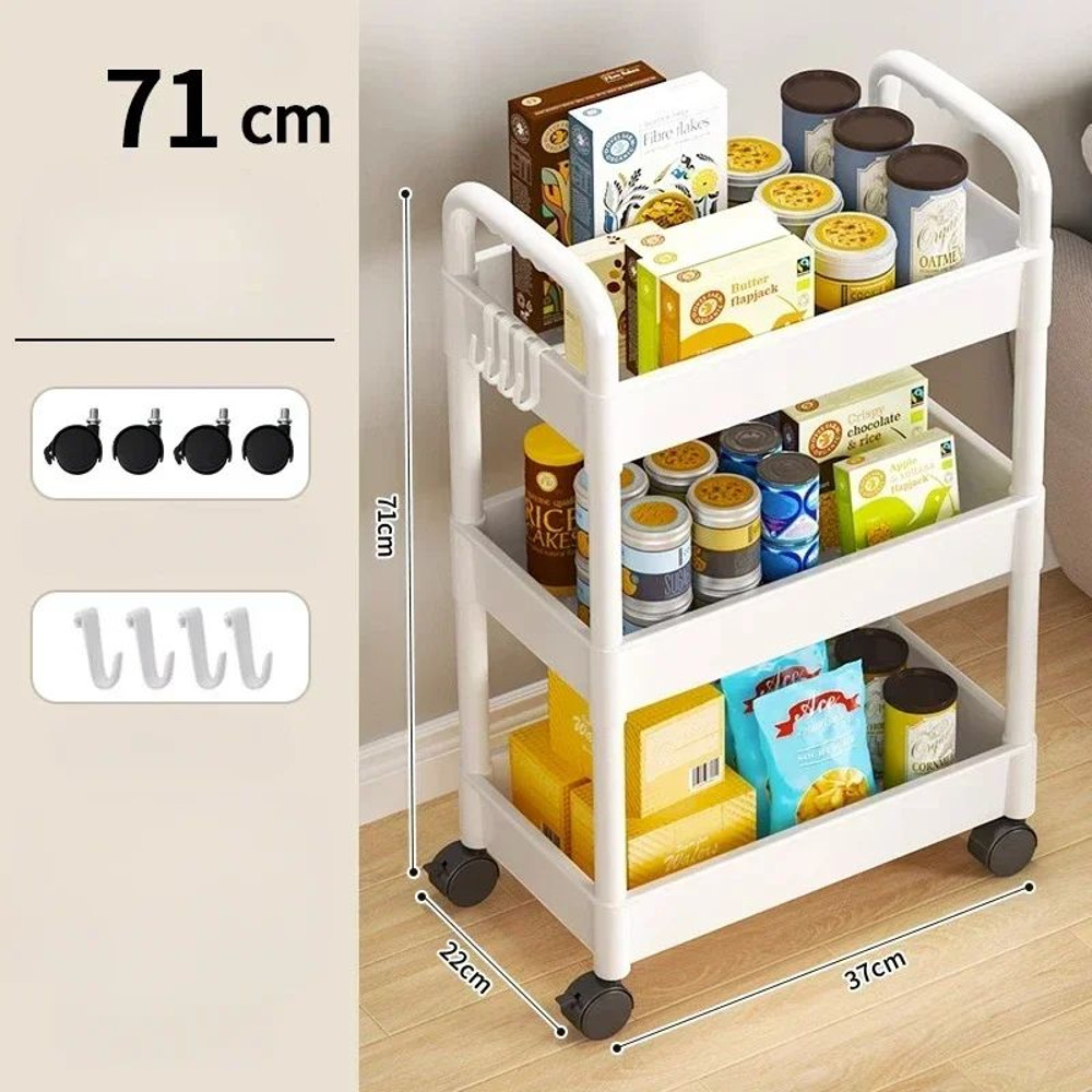 Household MultiLayer Cart Storage Rack With Wheels SpaceSaving Kitchen Bathroom Bedroom Organizer 1