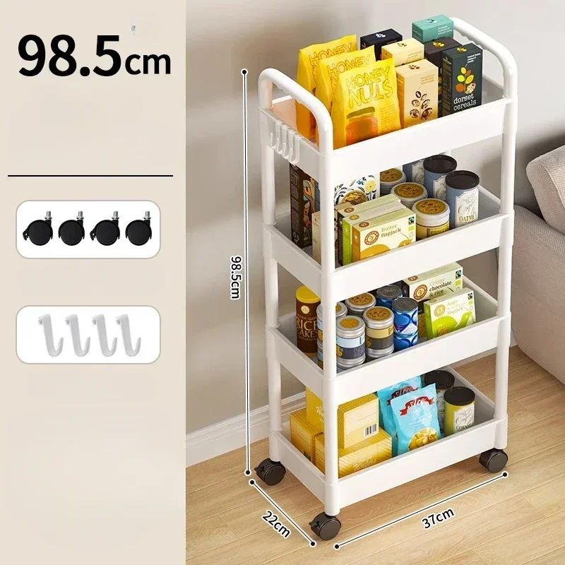 Household MultiLayer Cart Storage Rack With Wheels SpaceSaving Kitchen Bathroom Bedroom Organizer 3