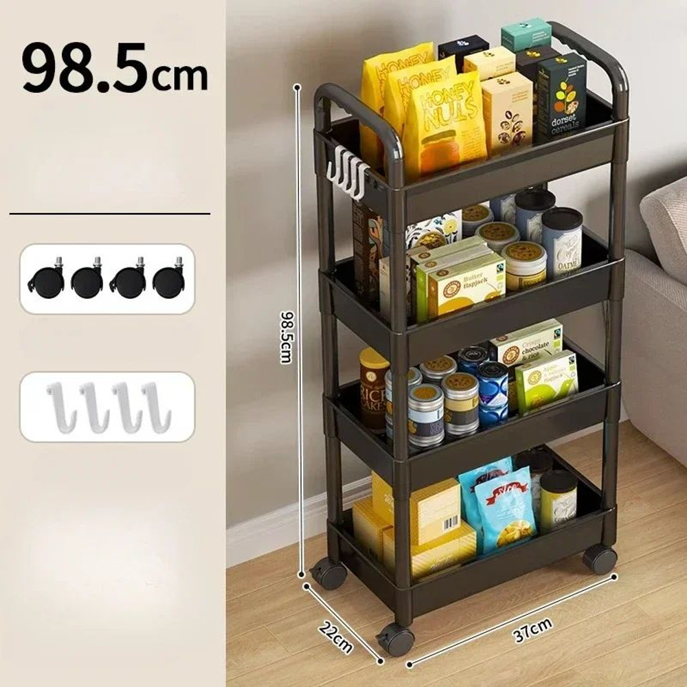 Household MultiLayer Cart Storage Rack With Wheels SpaceSaving Kitchen Bathroom Bedroom Organizer 4