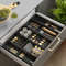 Adjustable Under Cabinet Dish Rack, Retractable Spacing Drawer Organizer for Spoons, Chopsticks Utensils Space-Saving