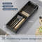 Adjustable Under Cabinet Dish Rack, Retractable Spacing Drawer Organizer for Spoons, Chopsticks Utensils Space-Saving