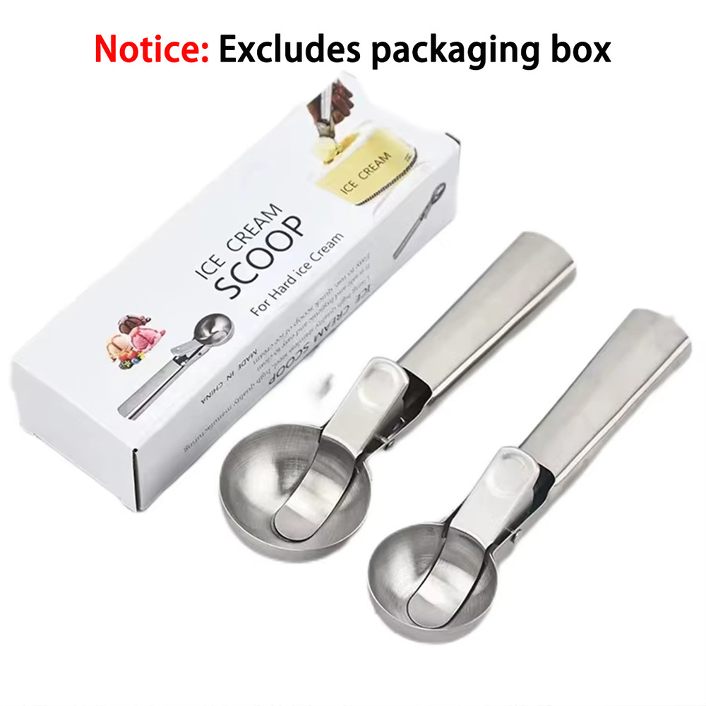 Stainless Steel Dual Purpose Ice Cream Scoop Multifunctional Fruit Scooper & Kitchen Essential for Smooth Serving