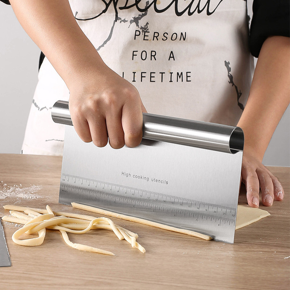 Premium Stainless Steel Dough Cutter Scraper MultiFunction Kitchen Tool For Dough Pizza Vegetables 1