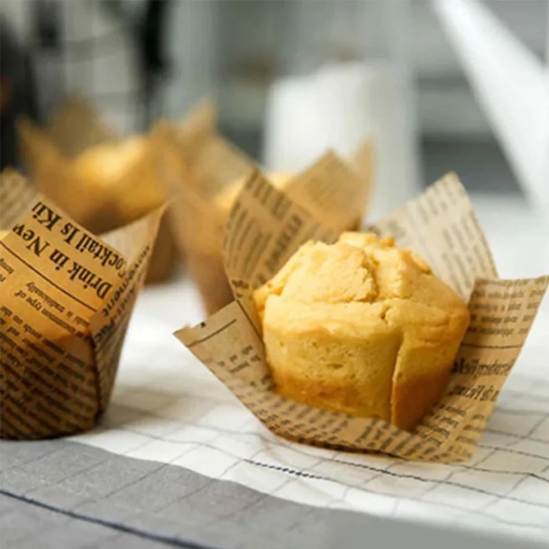 Newspaper Style Baking Cup Cupcake Liners Elegant Cupcake Wrapper Molde For Wedding Birthday Party 1