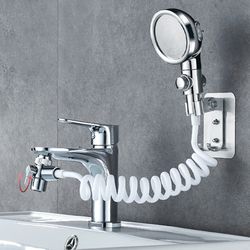 bathroom washbasin pool shampoo shower faucet external shower extender hand washing shower booster nozzle set