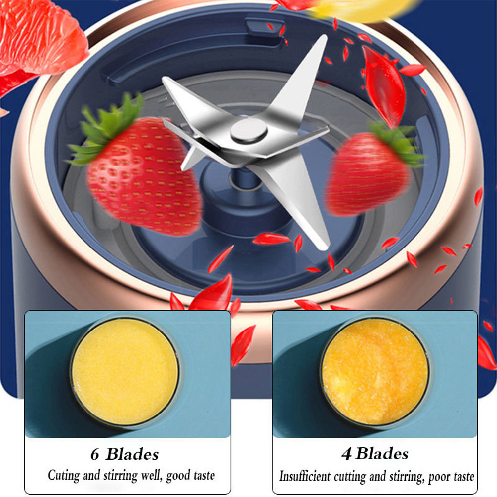 Personal Electric Mini Bottle Juicer Portable Fruit Juice Blender USB 6 Blade Cup Machine For Summe 3