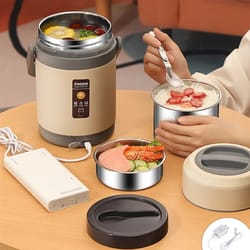 usb electric heated lunch box, stainless steel food warmer bento, thermal boxes for office, school lunch box container