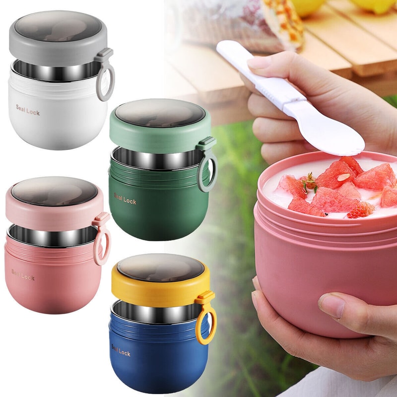 Stainless Steel Lunch Box Hot Food Flask Soup Storage Vacuum Thermal Jar Bento Lunch Box For Kids T