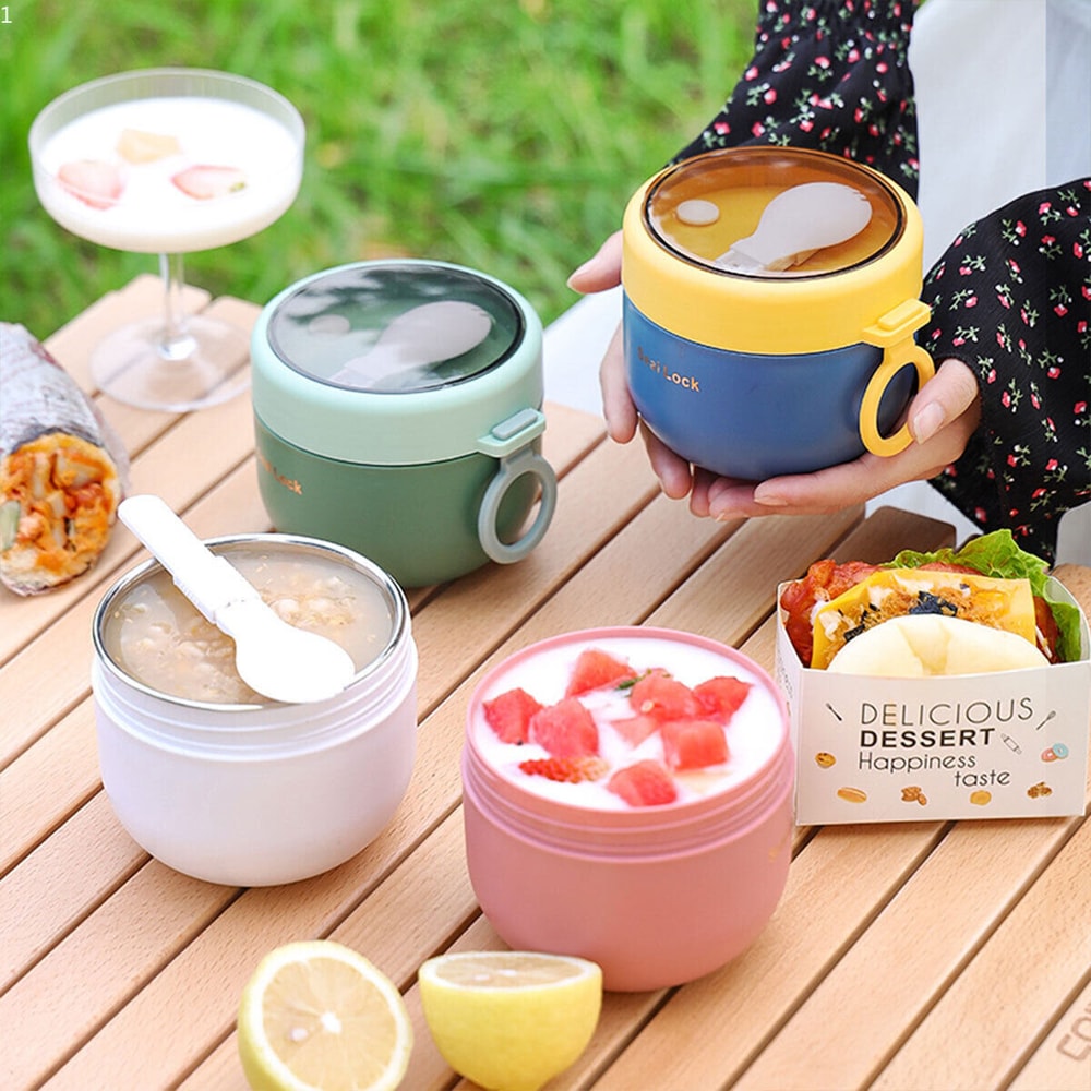 Stainless Steel Lunch Box Hot Food Flask Soup Storage Vacuum Thermal Jar Bento Lunch Box For Kids T