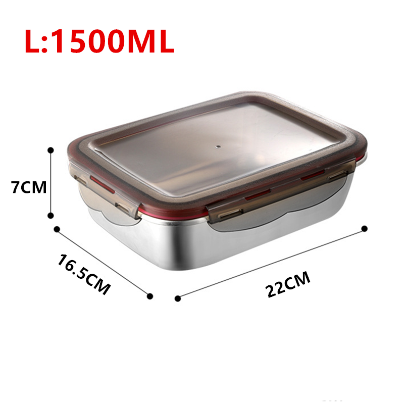 Stainless Steel Bento Box Leakproof Food Storage Lunch Box Microwave Heating Travel Pickle Box For 5