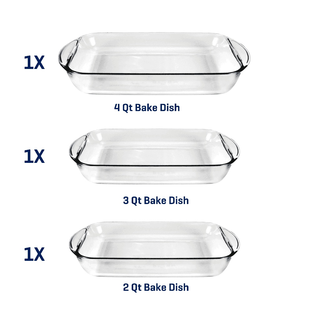 Glass Baking Dish Set Tempered Oven Safe Bakeware Microwave And Dishwasher Safe Durable Casserole D 2