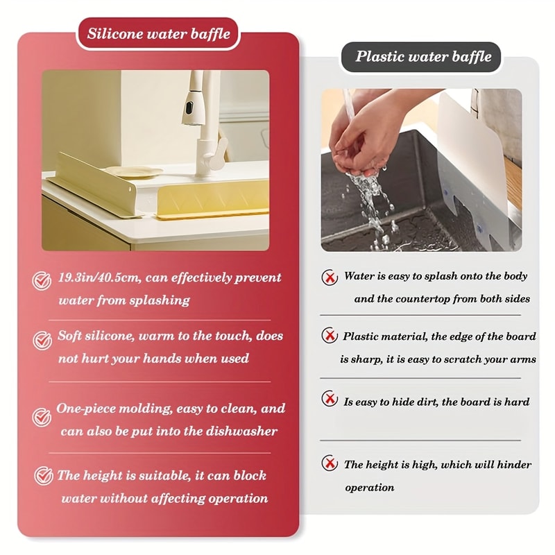 Silicone Sink Splash Guard Waterproof Kitchen Baffle Protects Clothes From Splashing Water When Was 5