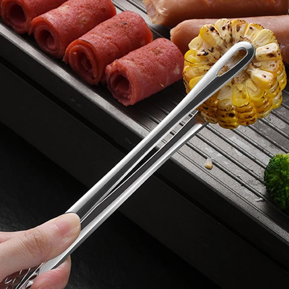 Stainless Steel Kitchen Tongs For Barbecue Grill Cooking Meat Buffet And BBQ Tools Versatile Food