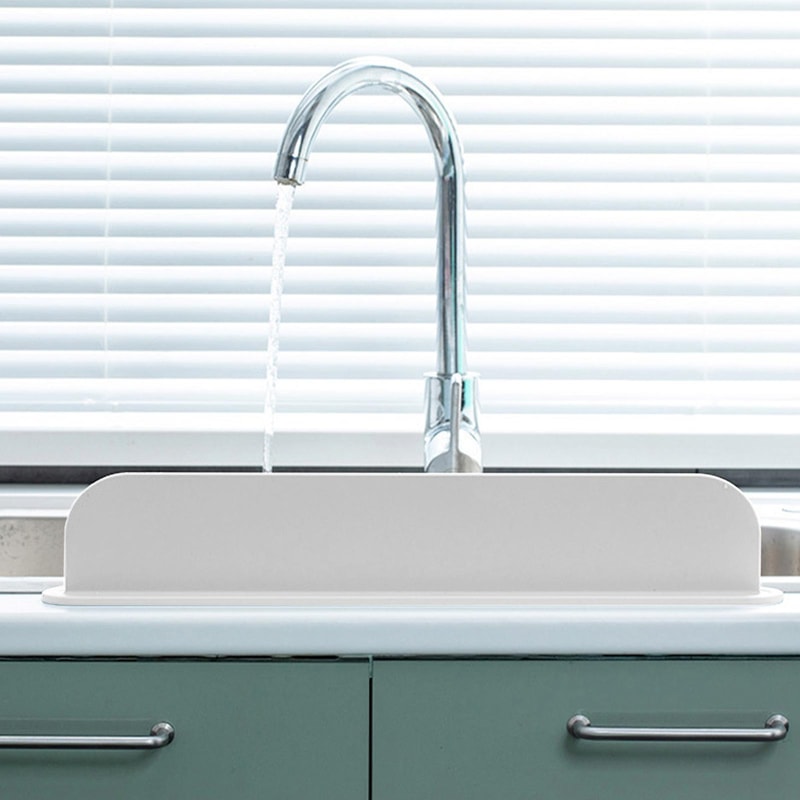 Silicone Sink Baffle, Non-Slip Kitchen Splash Guard, Water Barrier for Washing Dishes and Vegetables, Household Adhesive