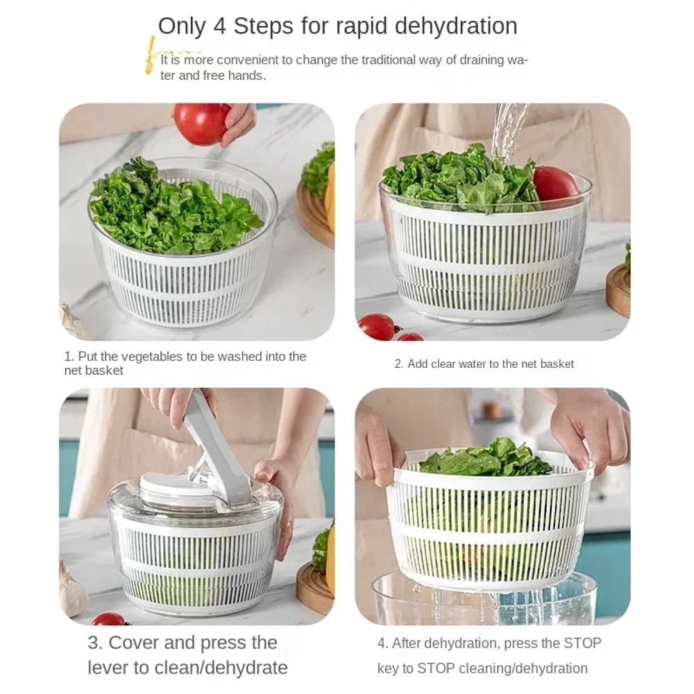 Multifunctional Vegetables Salad Spinner Lettuce Leaf Washer Vegetable Dehydrator Salad Dryer Mixe 5