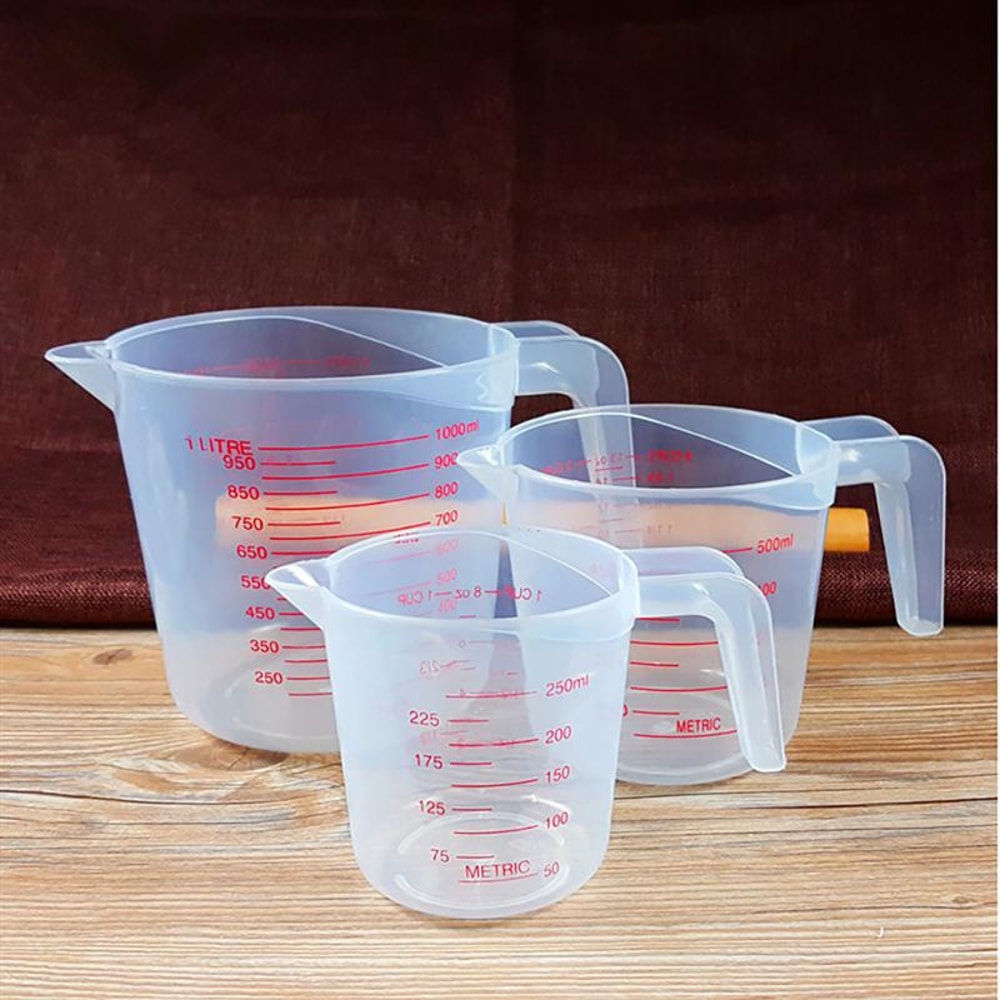 Baking Liquid Measuring Cups PVC Scale Cup Plastic Measuring Volume Beaker Kitchen Baking Tools 2
