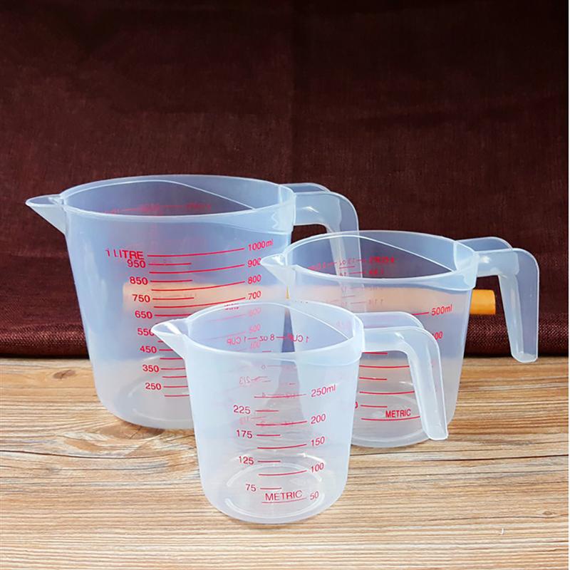 Baking Liquid Measuring Cups PVC Scale Cup Plastic Measuring Volume Beaker Kitchen Baking Tools 2