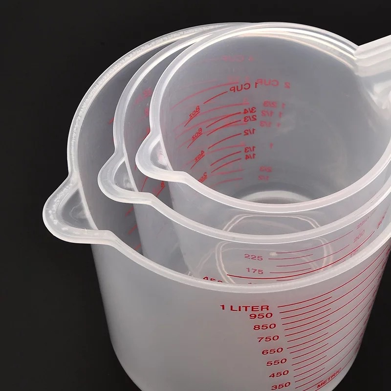 Baking Liquid Measuring Cups PVC Scale Cup Plastic Measuring Volume Beaker Kitchen Baking Tools 4