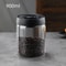 Multi Capacity Coffee Pot With Black Lid Manual Vacuum Sealed Storage Jar MoistureProof Glass Teapo