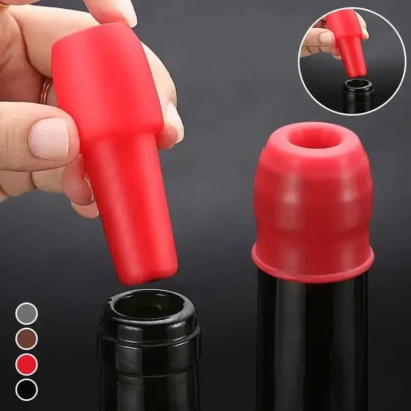 Universal Red Wine Bottle Stopper Soft Silicone Double Seal Bar Wine Utensils Kitchen Tools Cap 3