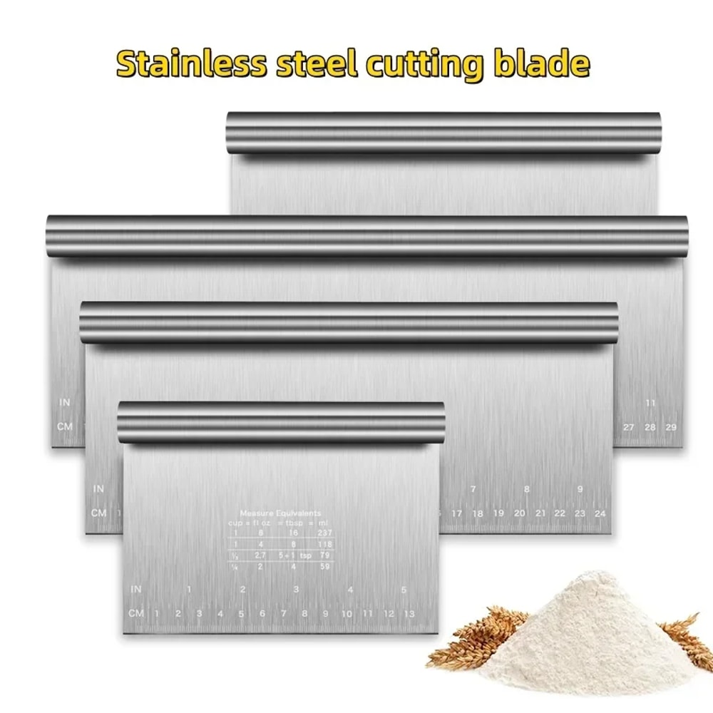Stainless Steel Scale Cake Scraper DIY Dough Pastry Spatulas Buttercream Edge Smoother Cake Decorat 1