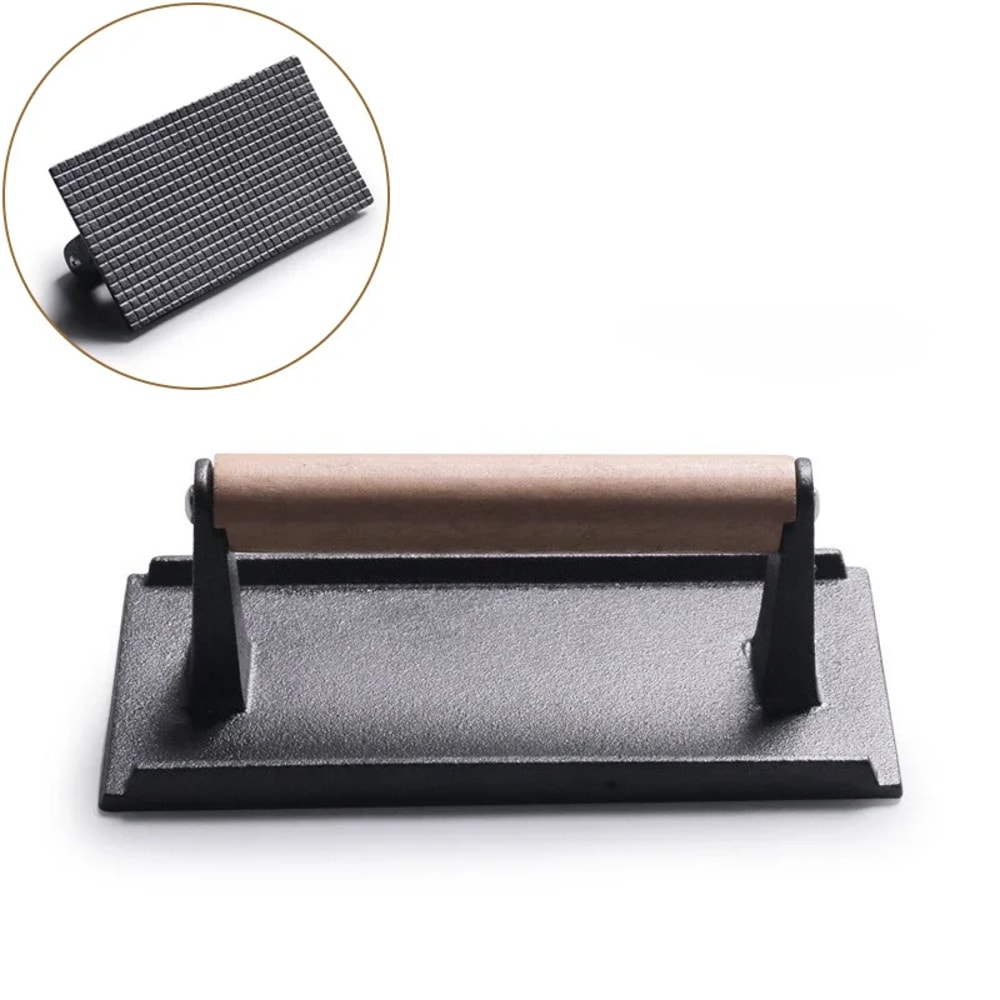 Iron Rectangular Meat Press HeavyDuty Round Steak Burger Press Barbecue Press For Flat Top Grill Ha 6