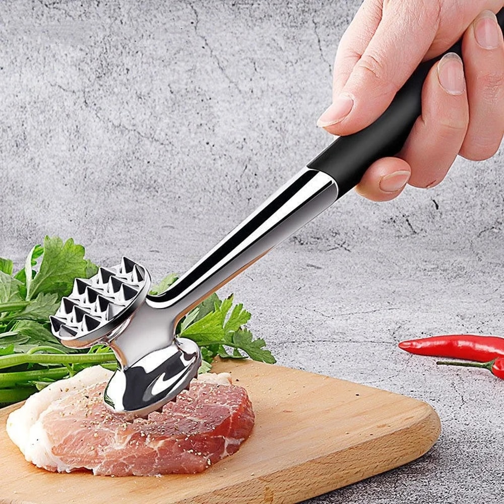 Double-Sided Loose Meat Hammer, Zinc Alloy Tendon Breaker, Patting Pork Meat Hammer, Pork Steak Fluffy Hammer, Kitchen