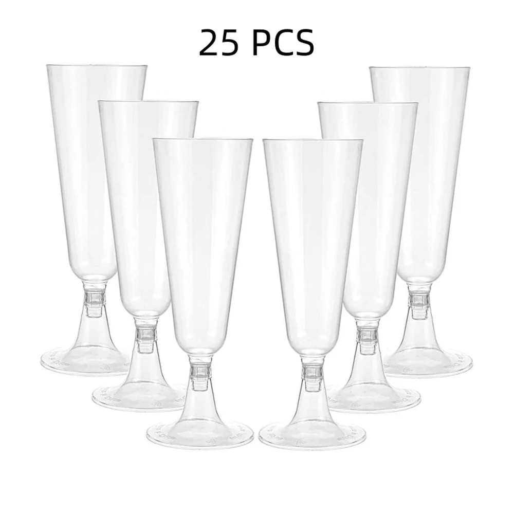 Champagne Glasses Disposable Cocktail Glasses Plastic Red Wine Glasses Tall Glasses Gold Powder Mar 8