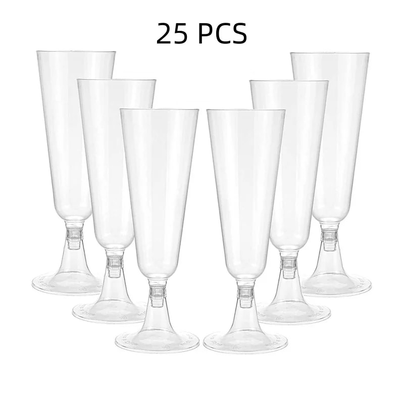 Champagne Glasses Disposable Cocktail Glasses Plastic Red Wine Glasses Tall Glasses Gold Powder Mar 8