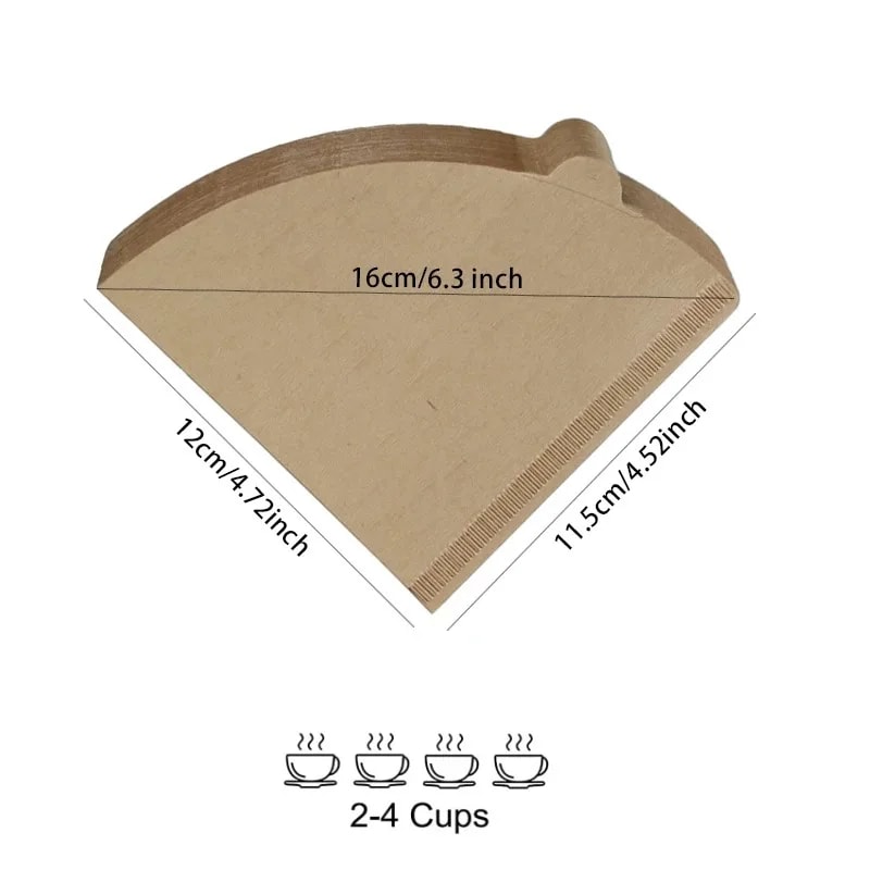 Coffee Filter Paper VShaped Wood Pulp Cone Filter Natural Drip Coffee Paper Filters For Pour Over E 5