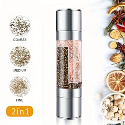 manual stainless steel salt and pepper grinder, adjustable ceramic grinding spice mill, kitchen tool for fresh spices
