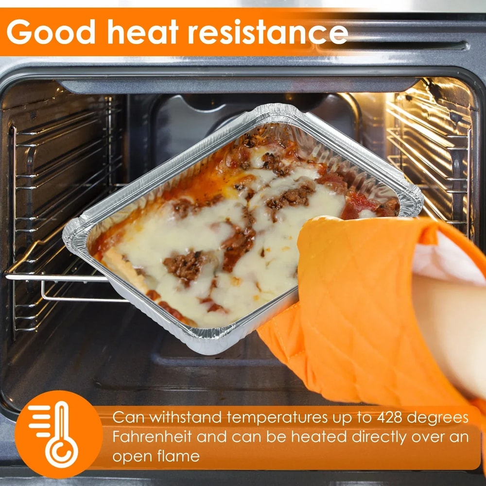 Aluminum Foil Trays with Lids, Non-Stick Baking Pans, Food Grade BBQ Bowl for Air Fryer, Oven, Baking, Cooking, Kitchen