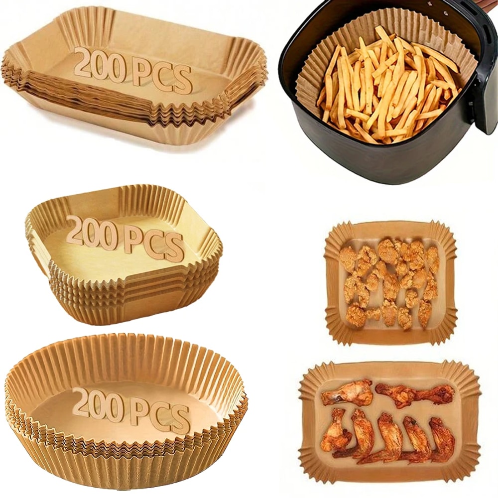 Air Fryer Special Paper HighTemperature Resistant Oil Absorbing Paper Pad Food Grade Circular Squar 0