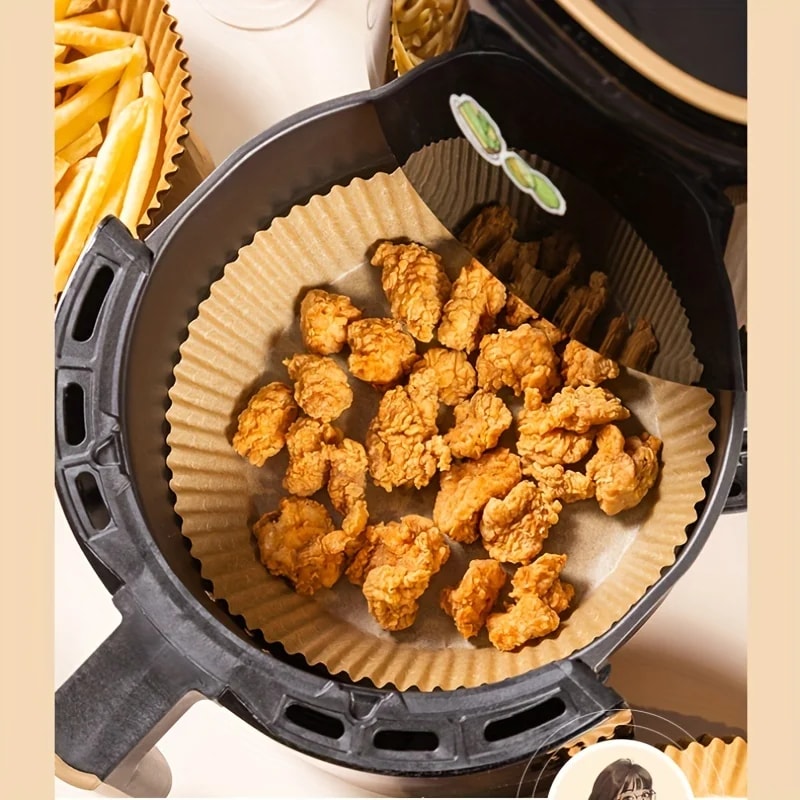 Air Fryer Special Paper HighTemperature Resistant Oil Absorbing Paper Pad Food Grade Circular Squar 2