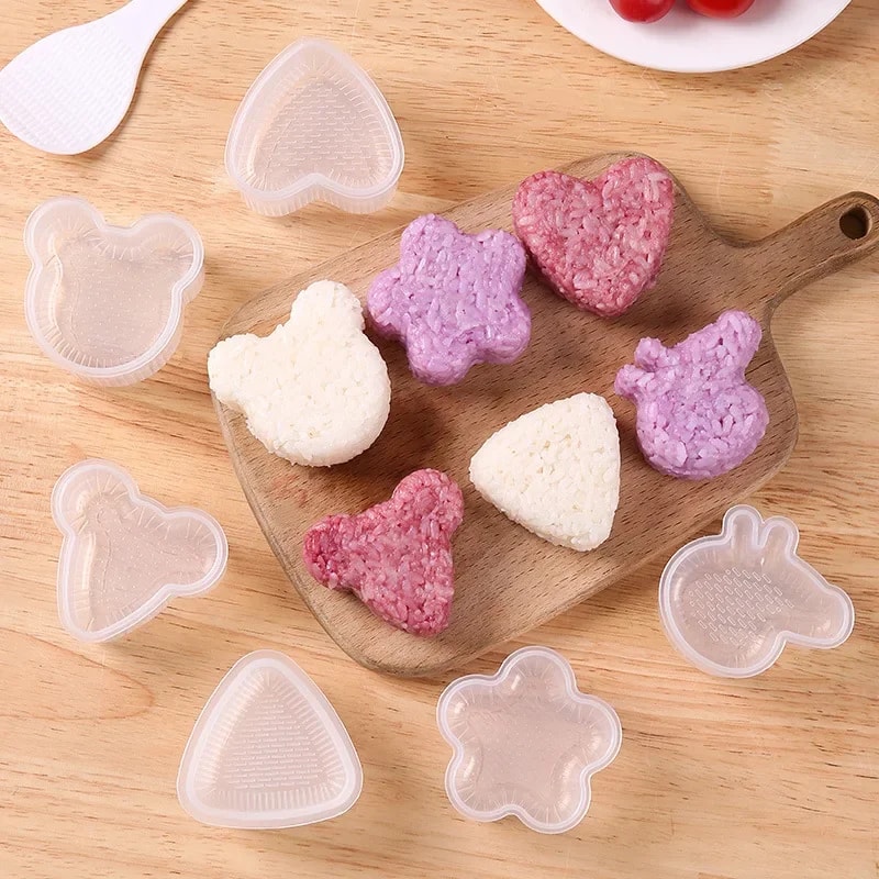 Transparent Plastic Onigiri Mold Set Style Onigiri And Sushi Mold Set Cartoonthemed Onigiri Molds F 3