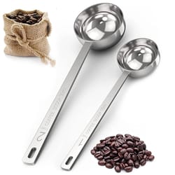 stainless steel measuring spoon with scale, powder pressing coffee spoon, household seasoning spoon, durable measuring