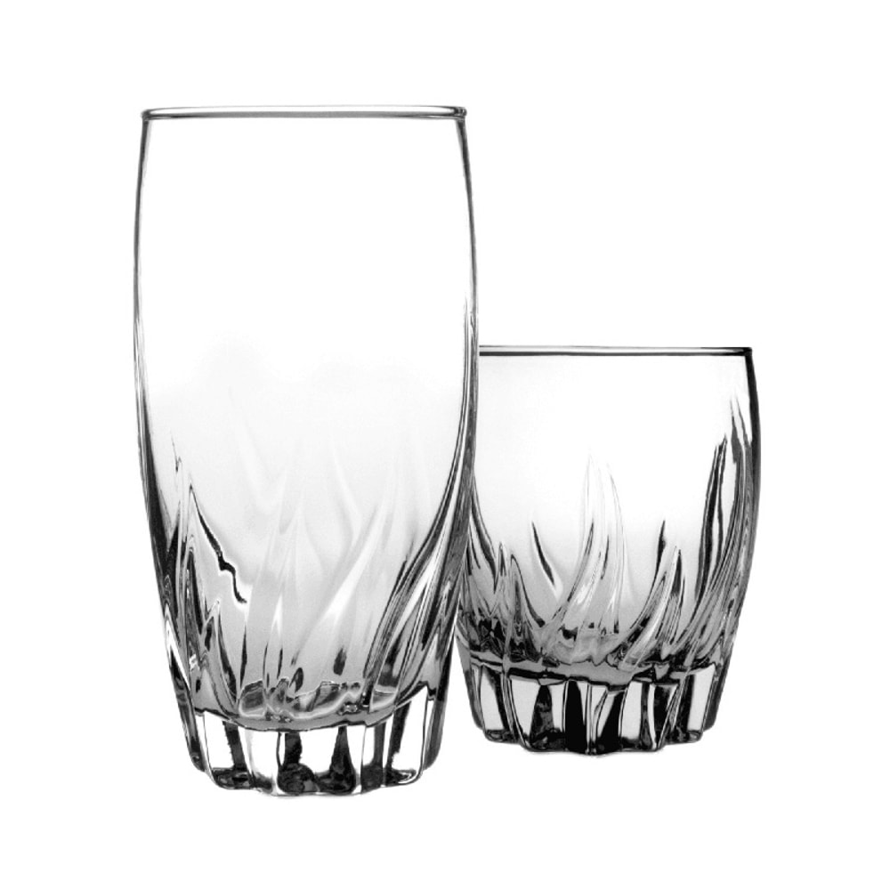 12 Piece Clear Glassware Set Durable Highball Rocks Glasses Dishwasher Safe Ideal For Home Parties 0