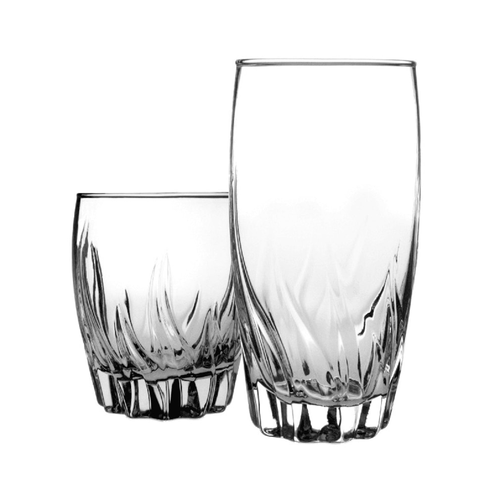 12 Piece Clear Glassware Set Durable Highball Rocks Glasses Dishwasher Safe Ideal For Home Parties 1