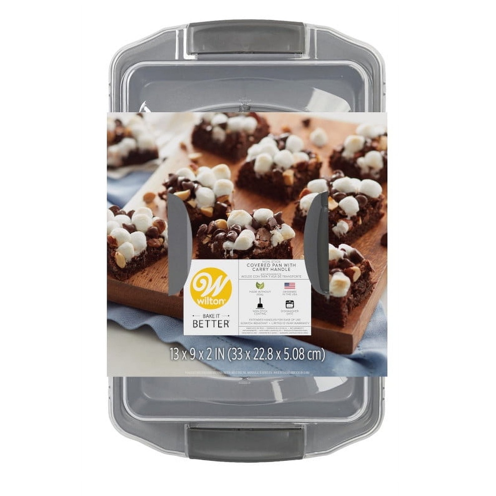 NonStick Oblong Cake Pan With Lid Rectangular Baking Pan Durable Easy Cleanup For Brownies Casserol 2