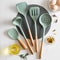 Silicone Spatula For Non Stick Pan Wooden Handle Heatresistant Silicone Cooking Spoon Kitchen Tool 0