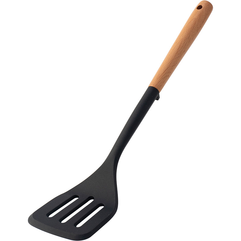 Silicone Spatula For Non Stick Pan Wooden Handle Heatresistant Silicone Cooking Spoon Kitchen Tool 5