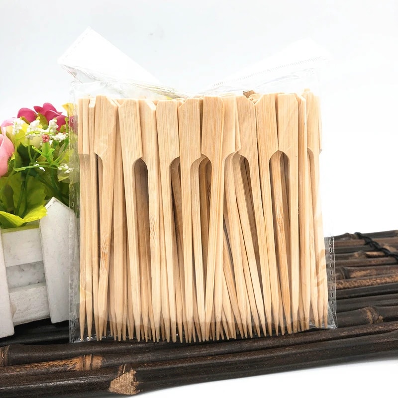 Bamboo Skewer Meat Skewer For BBQ Disposable Barbecue Skewer Spicy Hot Pot Skewer Fruit Skewer Fork 4