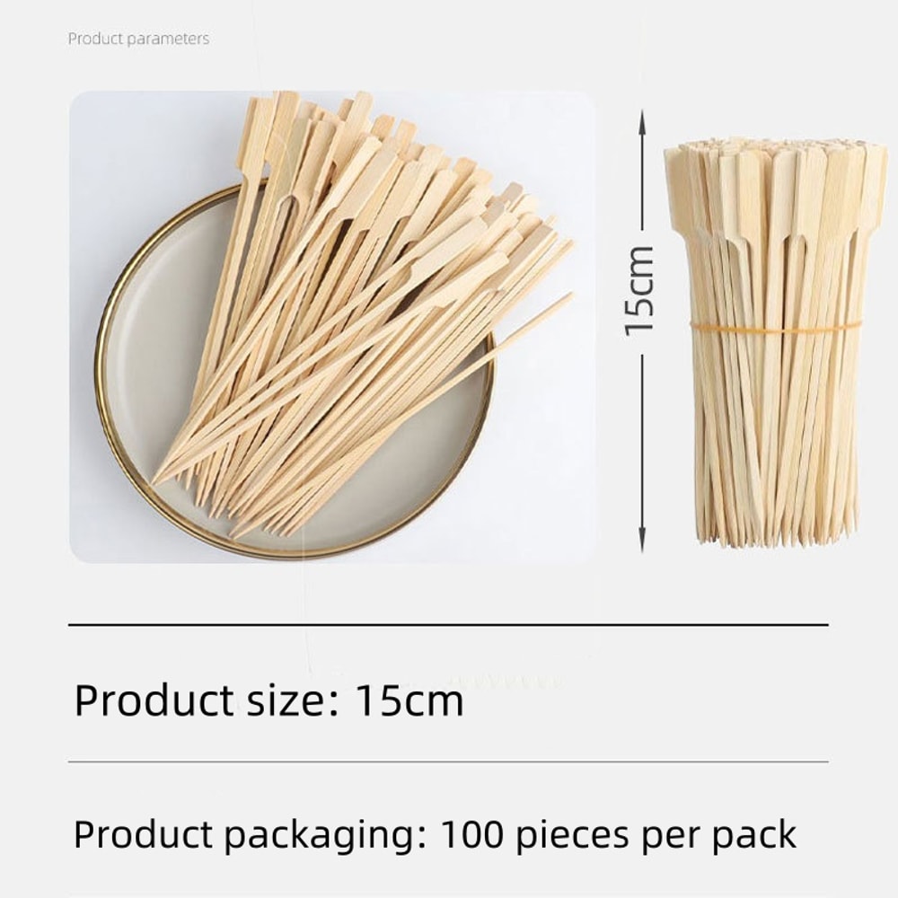 Bamboo Skewer Meat Skewer For BBQ Disposable Barbecue Skewer Spicy Hot Pot Skewer Fruit Skewer Fork 8