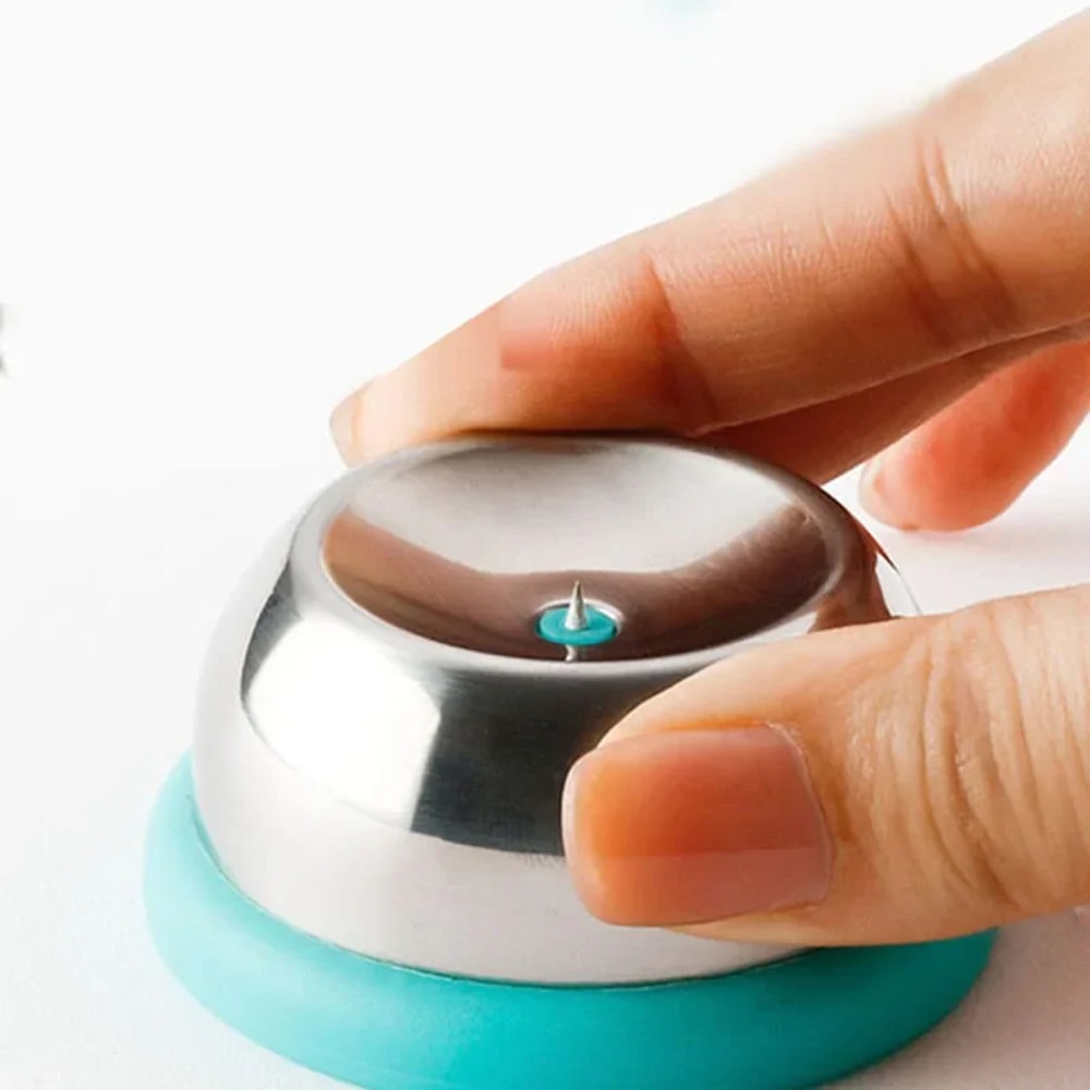 Stainless Steel Needle Egg Maker, Plastic Base Manual Boiled Egg Punching Machine, Kitchen Small Tool, Egg Pricker Whisk