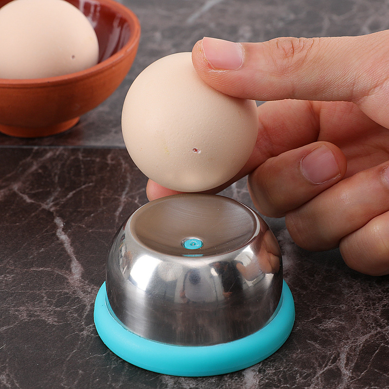 Stainless Steel Needle Egg Maker, Plastic Base Manual Boiled Egg Punching Machine, Kitchen Small Tool, Egg Pricker Whisk