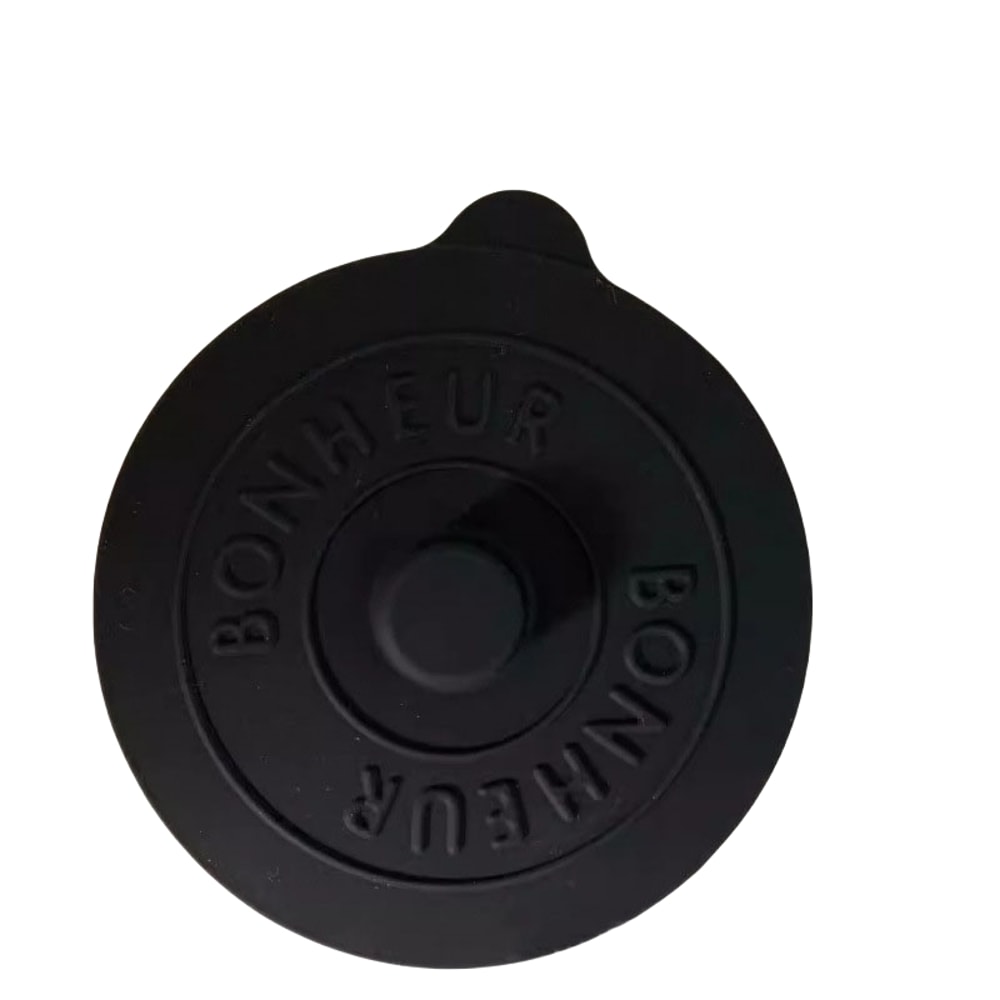 Simple Solid Color Concave Embossed Letter Silicone Rubber Lid, Creative Water Cup Dust Cup Lid, Round Cold Mug Lid