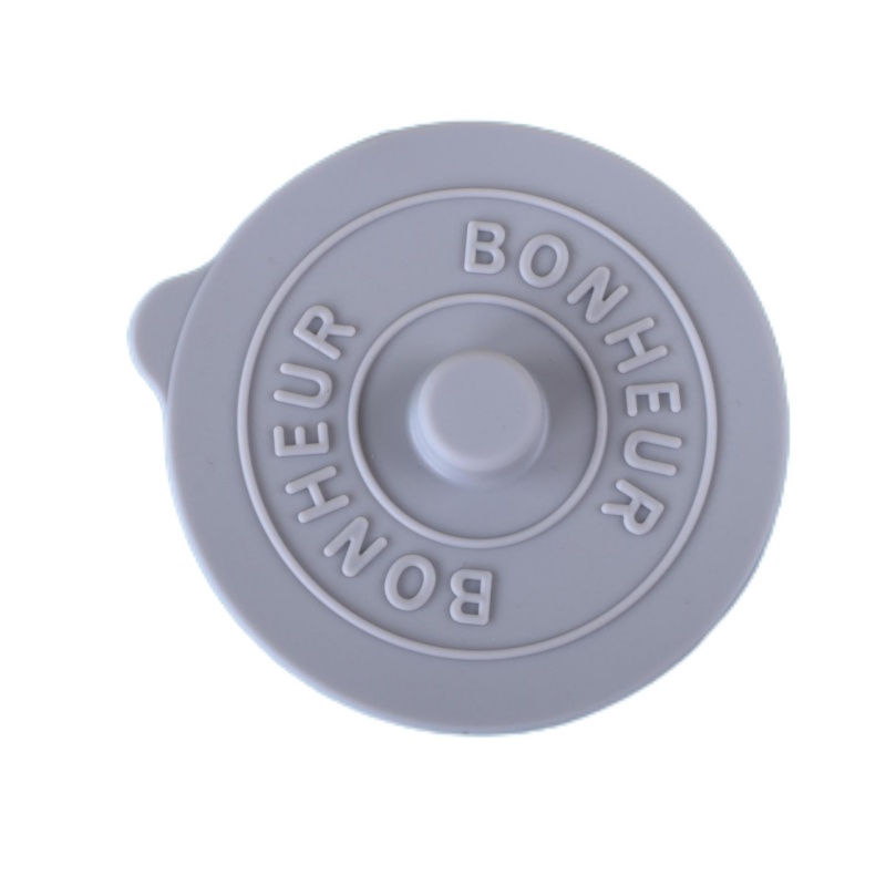 Simple Solid Color Concave Embossed Letter Silicone Rubber Lid, Creative Water Cup Dust Cup Lid, Round Cold Mug Lid