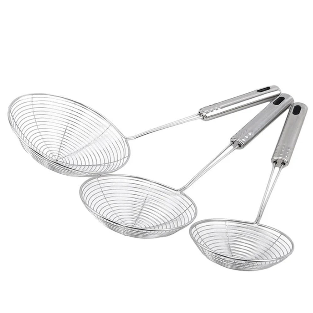 Stainless Steel Colander Large Fried Strainer Household Noodle Dumpling Hot Pot Filter Screen Pearl 6
