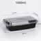Thick Disposable Takeaway Lunch Box Microwave Heated Rectangular Black Plastic Bowl Food Packaging 6