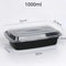 Thick Disposable Takeaway Lunch Box Microwave Heated Rectangular Black Plastic Bowl Food Packaging 6